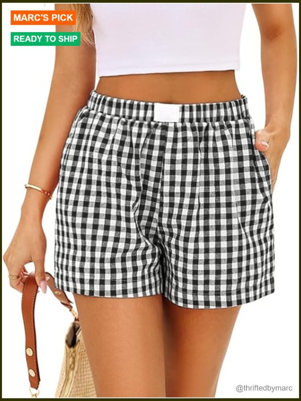 Women's Cotton Plaid Boxer Shorts Pajama Bottoms with Pockets